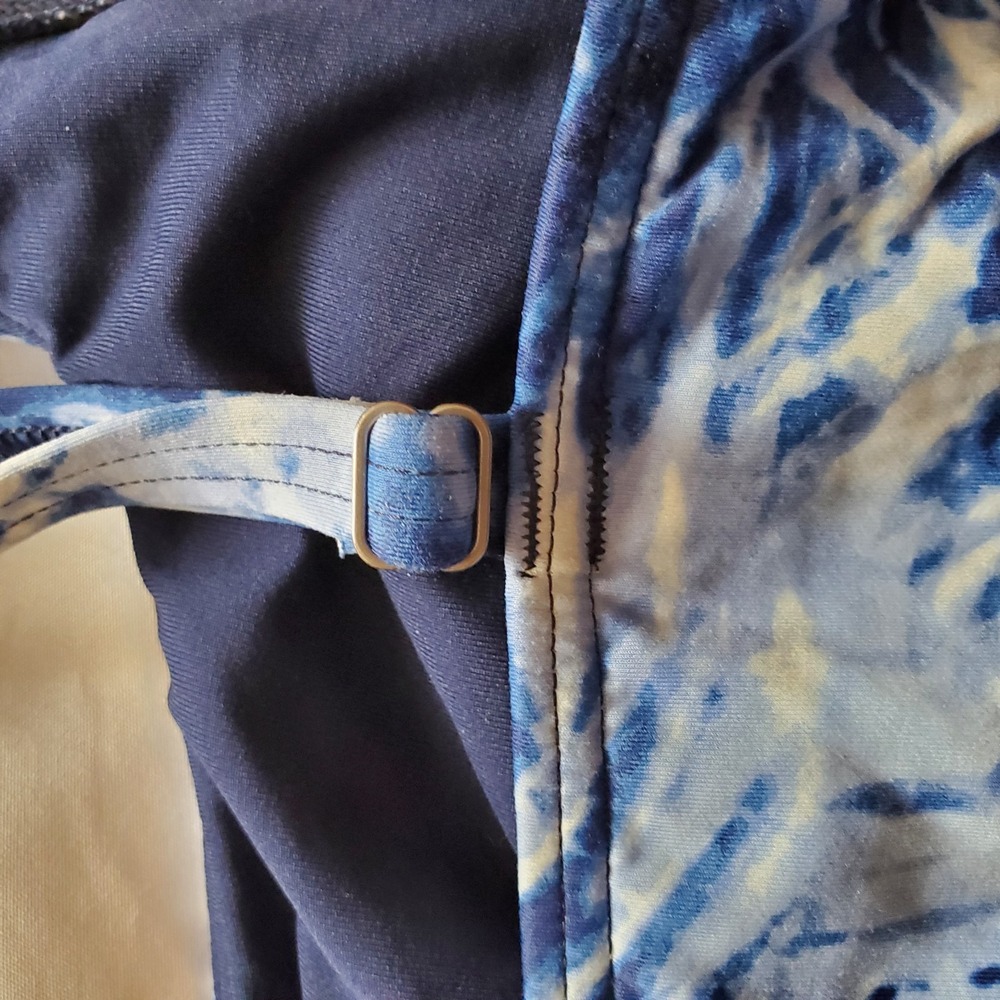 Lands End Size 6 Swim Tankini‎ Top Blue Tie Dye Square Neck UPF50 Underwire - Picture 6 of 7